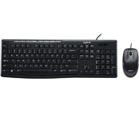 Logitech Wired Keyboard &amp; Mouse Combo, Desktop MK200, Black, USB