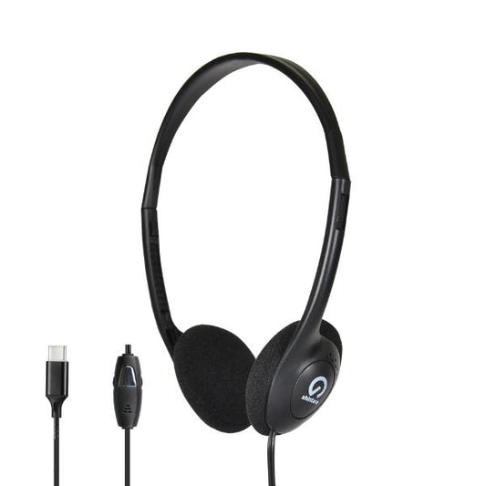 Shintaro USB-C Lightweight Headset w/ Inline Microphone, Adjustable Headband and In-line Volume Control, Ideal for Phones, PCs, Tablets