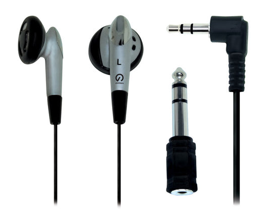 Shintaro Stereo Earphone Kit w/ 3.5mm to 6.5mm Adapter, 1.2m Cable, and Earphone Sponges | Compatible with Audio Devices, Laptops, Phones, &amp; Tablets