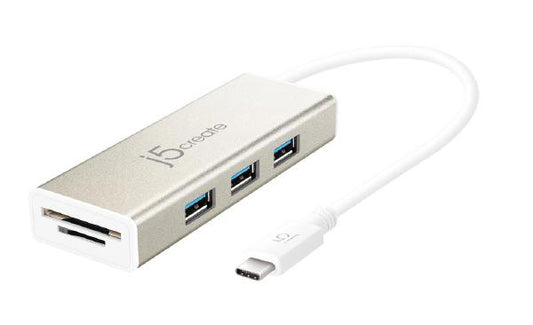 J5create JCH347 USB-C 3 port USB-A HUB with SD &amp; Micro SD card reader