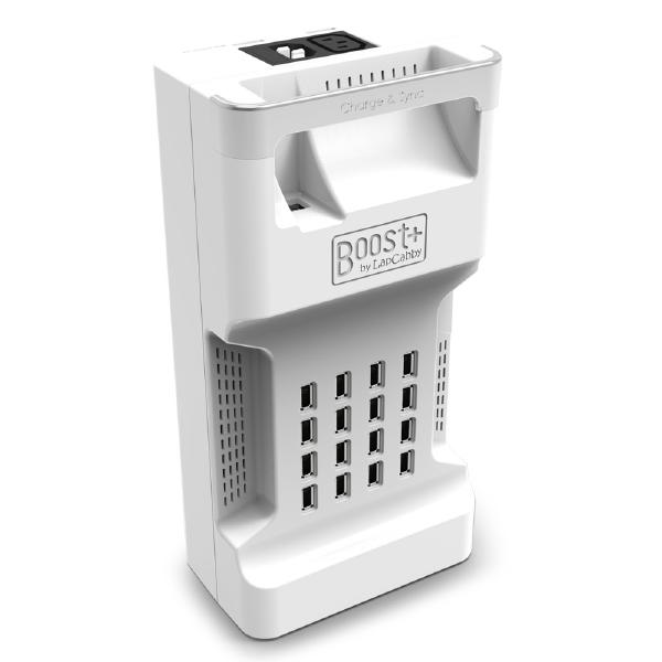 LapCabby Boost+ 16 Charge &amp; Sync | 16-Device Portable USB Charge &amp; Sync | Attach devices using the Cambrionix LiveViewer App