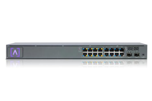 Alta Labs S16-POE 16-Port PoE Switch, Layer 2, 8x 802.3at PoE+ Ports, 8x Non-PoE Ports &amp; 2x SFP Ports, 120w PoE Budget, 1U Rackmountable