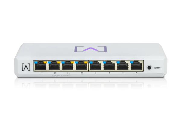 Alta Labs S8-POE 8-Port PoE Switch, Layer 2, 4x 802.3at PoE+ Ports &amp; 4x Non-PoE Ports, 60w PoE Budget, Wallmount included