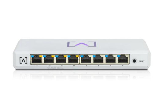 Alta Labs S8-POE 8-Port PoE Switch, Layer 2, 4x 802.3at PoE+ Ports &amp; 4x Non-PoE Ports, 60w PoE Budget, Wallmount included