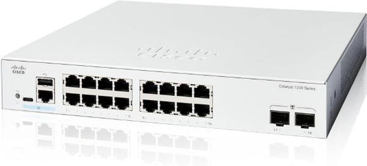 Cisco Catalyst 1200, 16-Port Managed Switch with 16 Gigabit Ethernet and 2 SFP Ports