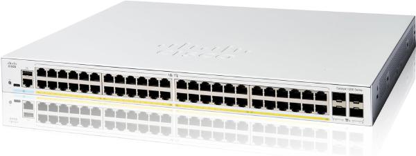 Cisco Catalyst 1200, 48-Port Managed Switch with 48 Gigabit Ethernet PoE+ with 375W Power Budget and 4 SFP Ports
