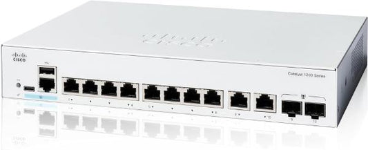 Cisco Catalyst 1200, 8-Port Managed Switch with 8 Gigabit Ethernet and 2 Gigabit Copper/ SFP Combo Ports