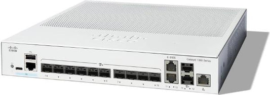Cisco Catalyst 1300, 12-Port Managed Switch with 10 (10G) SFP+, 2 (10G) Copper/SFP+ Combo and 1 Gigabit Ethernet Management Port