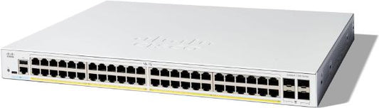 Cisco Catalyst 1300, 48-Port Managed Switch with 48 Gigabit Ethernet PoE+ with 370W Power Budget and 4 Gigabit SFP Ports