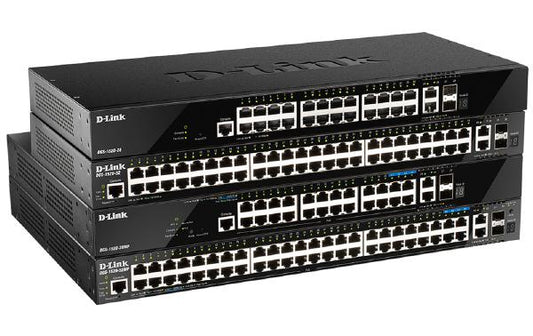 D-Link DGS-1520, 52-Port Stackable Smart Managed Switch with 44 Base-T PoE, 4 (2.5G) Base-T PoE, 2 (10G) Base-T and 2 (10G) SFP+ Ports