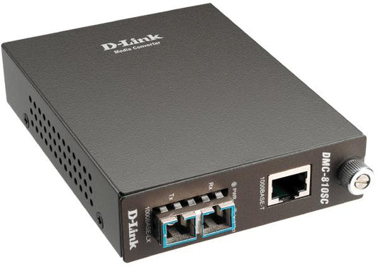 D-Link DMC, 2-Port Media Converters, Management Module, and Chassis with 1 BASE-TX RJ-45 and 1 BASE-SX/LX SC Port, Up to 20 km