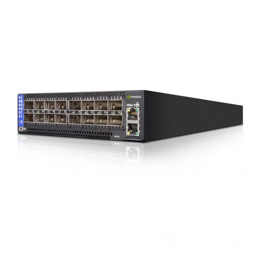 Mellanox Technologies SN2100, 16-Port Ethernet Switch - Cumulus with 16 QSFP28 Ports, Rangeley CPU, C2P Airflow