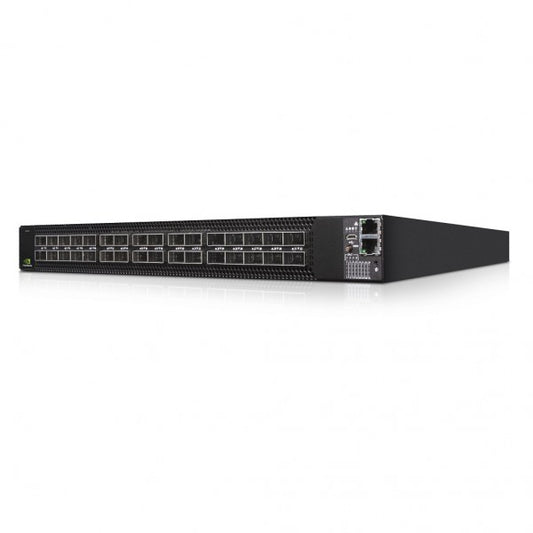 NVIDIA Spectrum SN3700, 32-Port Ethernet Switch - Cumulus Linux with 32 QSFP56 Ports, CPU, P2C Airflow