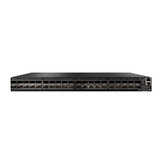 NVIDIA Quantum 2 based NDR InfiniBand Switch, 64 NDR ports, 32 OSFP ports, 2 Power Supplies (AC), Standard depth, Managed, C2P, Rail