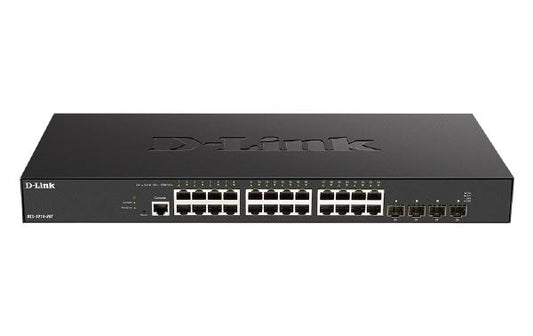 D-Link 28-Port 10 Gigabit Smart Managed Switch with 24 10GBASE-T ports and 4 25Gbps SFP28 ports