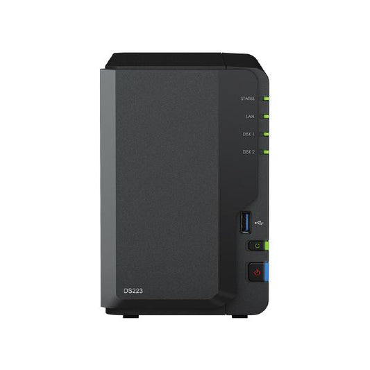 Synology DiskStation DS223 2-Bay 3.5&quot; Diskless 1xGbE NAS (Tower) (HMB), Realtek RTD1619B quad-core 1.47Hz, 2GB RAM, 3xUSB3.2, 1 x 1GbE (RJ-45)