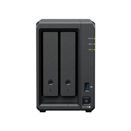 Synology DiskStation DS725+ 2-Bay 3.5&quot; Diskless 1 x 1GbE + 1 x 2.5GbE,  NAS (Scalable) , AMD Ryzen R1600 dual core, 4GB RAM, 1xUSB3, SYN HDD ONLY