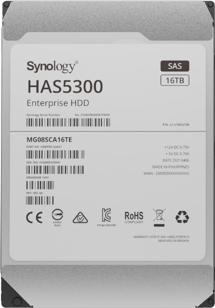 Synology -Enterprise Storage for Synology systems, 3.5&quot; SAS Hard drive, HAS5300 , 16TB,5 yr Wty. - SAS HDD