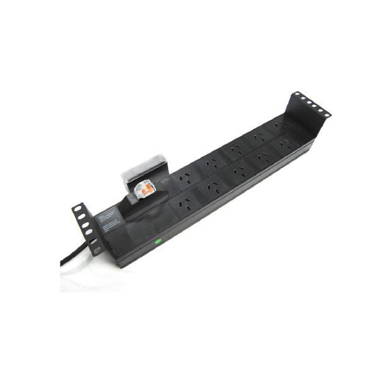 PowerShield RPR-10HMCB Unmanaged Power Distribution Units, 10A Plug, 10 x 10A Outlet, 3pin, Horizontal Power Rail, 482.60 x 95 x 90mm, 2 Year Warranty