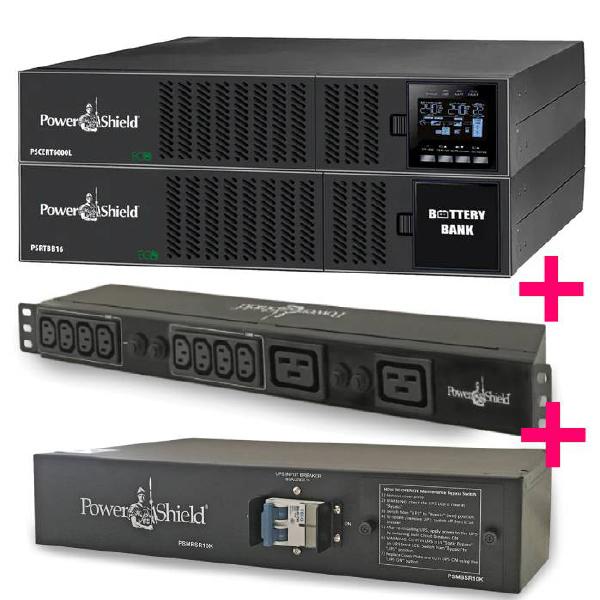 PowerShield PSCERT10KL Centurion 10000VA UPS &amp; PSRTBB16 Battery Bank, PSPDU10K PDU, PSMBSR10K Bypass &amp; 2x PSRK Rail Kits