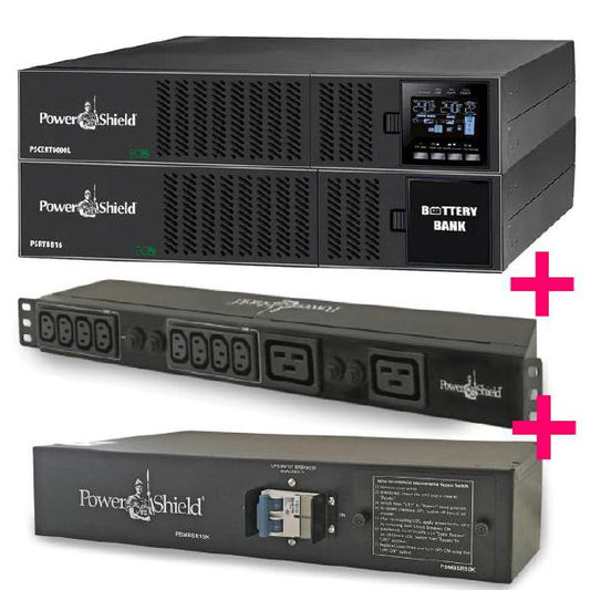 PowerShield PSCERT10KL Centurion 10000VA UPS &amp; PSRTBB16 Battery Bank, PSPDU10K PDU, PSMBSR10K Bypass &amp; 2x PSRK Rail Kits