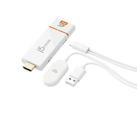 J5create JVAW76PRO ScreenCast 4K Wireless Display Adapter - Cast Laptop to TV. Supports Miracast, AirPlay, Chromecast, Windows, macOS, iOS, Android