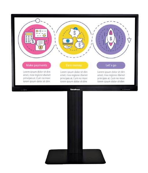 TouchBoard Free Standing Height Adjustable Centre Lift System. VESA to 1200 x 600mm. Supports panels up to 136kg. Black.