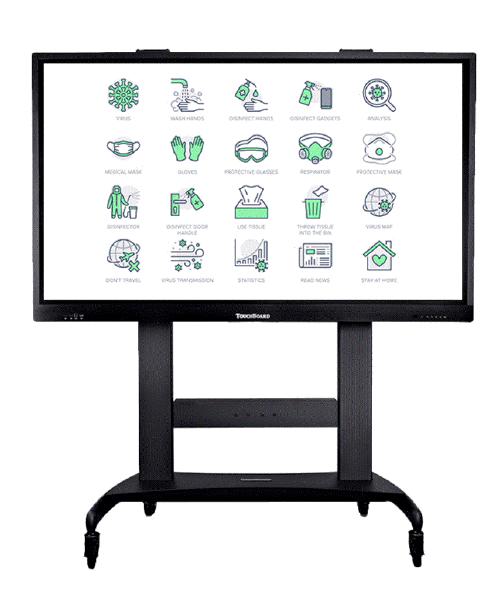 TouchBoard Mobile Fixed Height System. VESA to 1200 x 600mm. Supports panels up to 136kg. Black.