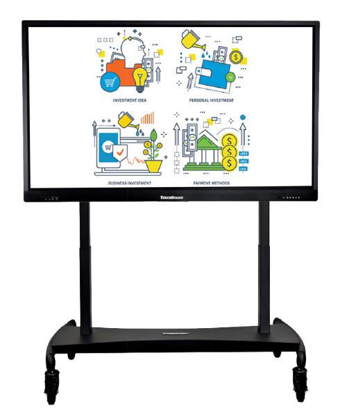 TouchBoard Mobile Height Adjustable Motorised Twin Column Lift System. VESA to 800 x 400mm. For Panels 55 to 75&quot;, up to 95kg. Black.