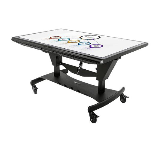 TouchBoard Mobile Height Adjustable Motorised Table Easel System. VESA to 800 x 400mm. For Panels 55 to 75&quot;, up to 95kg. Black.