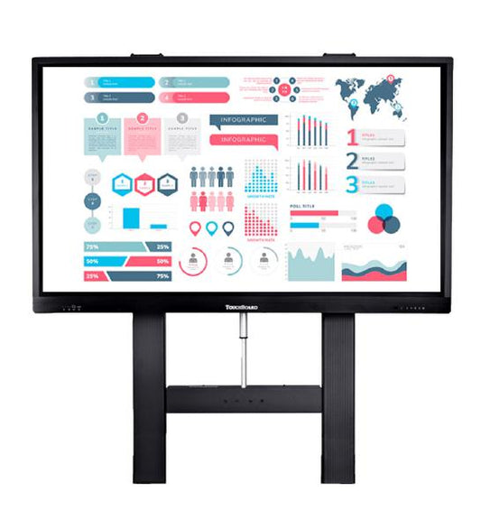 TouchBoard Wall Mount Height Adjustable Motorised Linear Actuator Lift System. VESA to 1200 x 600mm. Supports panels up to 136kg. Black.