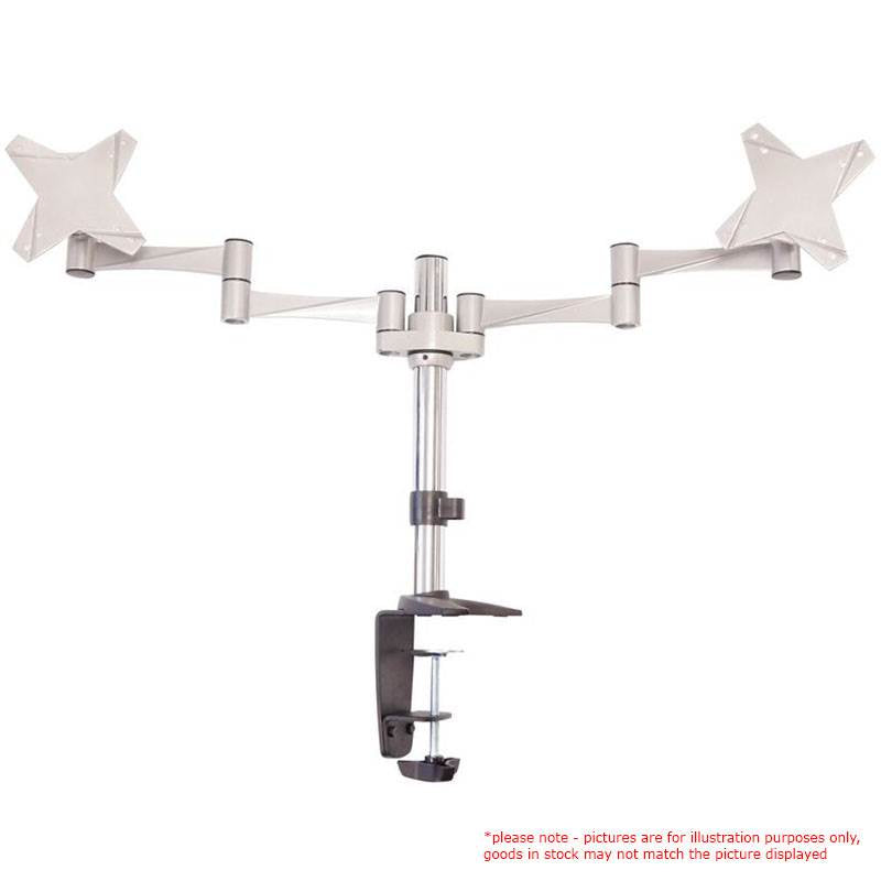 Astrotek Dual Monitor Arm Desk Mount Height Adjustable Stand for 2x LCD Display 23.8' 24' 27' 31.5' 32' 8kg 30Â° Tilt 180Â° Swivel 360Â° Pivot VESA