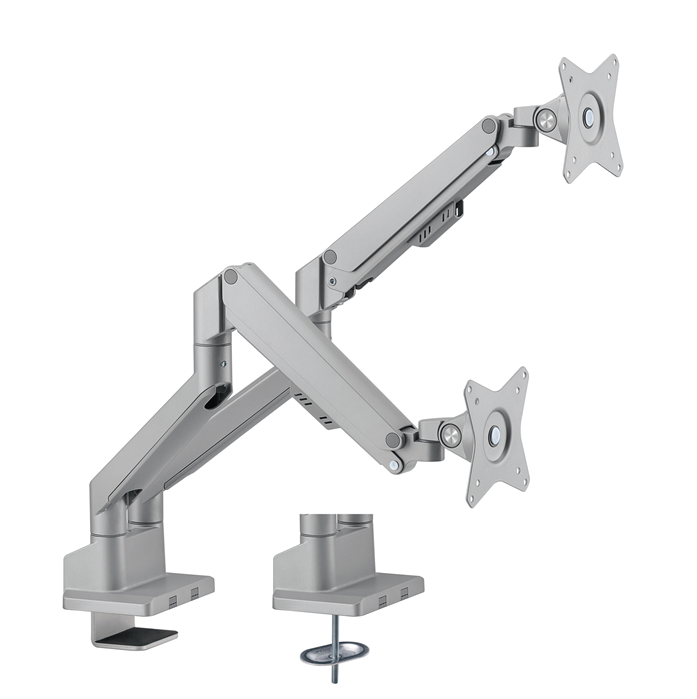 Brateck Dual Monitor Thin Gas Spring Monitor Arm Fit Most 17'-32' Monitors, Up