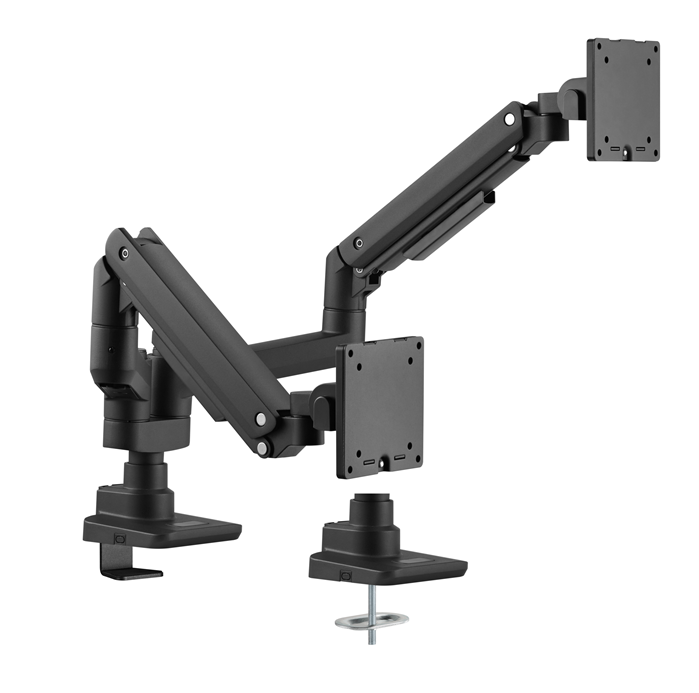 Brateck Fabulous Pole-Mounted Gas Spring Dual Monitor Arm Fit Most 17'-35'