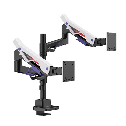 Brateck LDT95-C024UCP Atlas Neo Gaming Pole-Mounted Dual Monitor Arm with USB-A