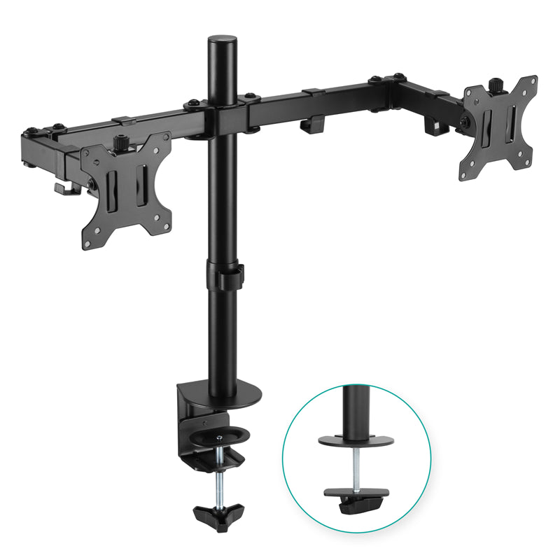 mbeatÂ® activiva ErgoLife Dual Monitor Screen Double Joint Monitor Arm Detachable VESA 360Â° Rotary Two Mounting Options Net Weight: 4.3kg
