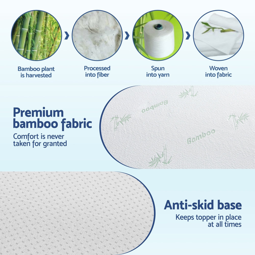 Giselle Bedding 5cm Memory Foam Mattress Topper 7-Zone King Single
