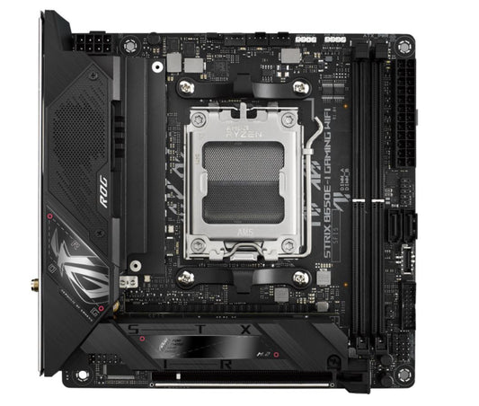 ASUS AMD B650E ROG STRIX B650E-I GAMING WIFI (AM5) Mini-ITX Motherboard, DDR5(2x), 10+2+1 Power Stages, PCIe 5.0 GPU/M.2, USB-C, 2.5Gb LAN, Wi-Fi 6E