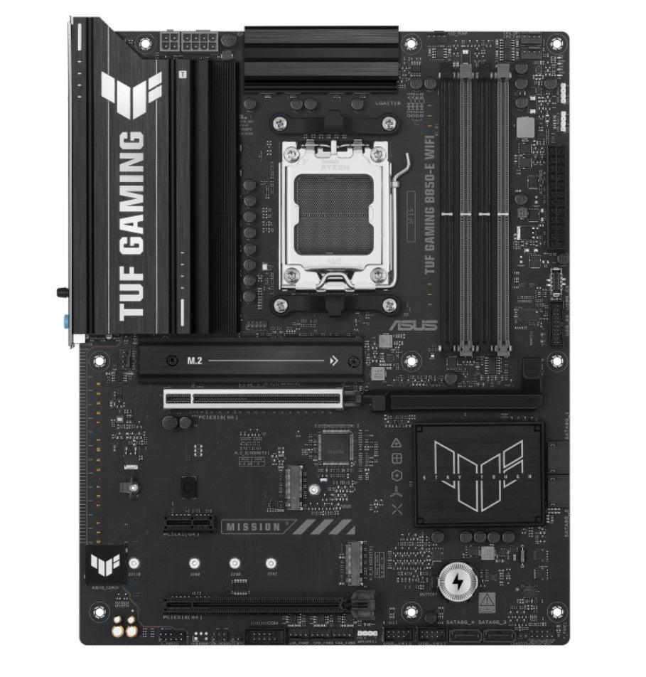 ASUS AMD B850 TUF GAMING B850-E WIFI (AM5)  ATX Motherboard, DDR5 256B, 1x PCIe 5.0 x16 slot, 3 x M.2 slots, 4 x SATA, Wi-Fi 6E, Realtek 2.5Gb