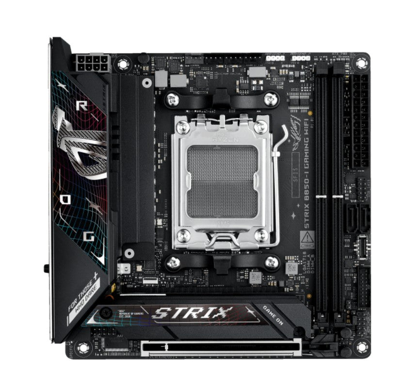 ASUS AMD ROG STRIX B850-I GAMING WIFI (AM5) Mini-ITX Motherboard, DDR5 96GB, 1x PCIe 5.0 x16 slot, 4 xM.2 slots, 2x SATA, Wi-Fi 7,  Intel 2.5Gb