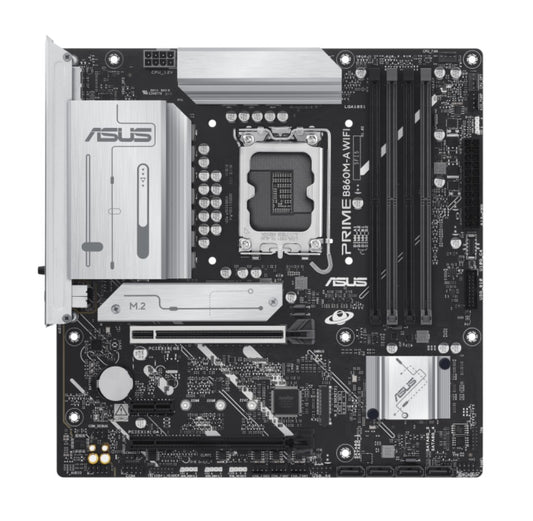 ASUS PRIME B860M-A WIFI-CSM Micro-ATX Motherboard 256GB, DDR5, 1 x PCIe 5.0,  2 x M.2 slots,  4 x SATA, WiFi 6E, 1 x HDMI, 2 x DP