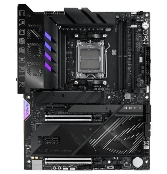 ASUS AMD ROG CROSSHAIR X870E APEX (AM5) ATX Motherboard, DDR5, 18+2+2 Power Stages, AI Cache Boost, PCie 5,0 2x X16, 3x M.2, USB 4, Wi-Fi 7
