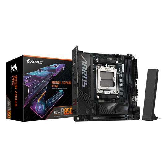 Gigabyte B850I AORUS PRO 1.0, AMD AM5, 2 x DDR5 up to 128 GB,  1 x HDMI, 1x PCI Express x16, 2 x M.2, 2 x SATA, 6 x USB 3.2