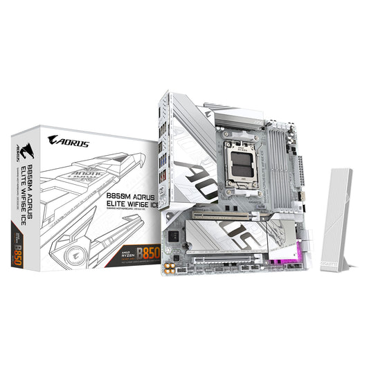 Gigabyte B850M A ELT WF6E ICE, AMD AM5, 4 x DDR5 up to 256 GB, 1 x HDMI, 1 x PCI Express x16, 2 x M.2, 4 x SATA,  9 x USB 3.2