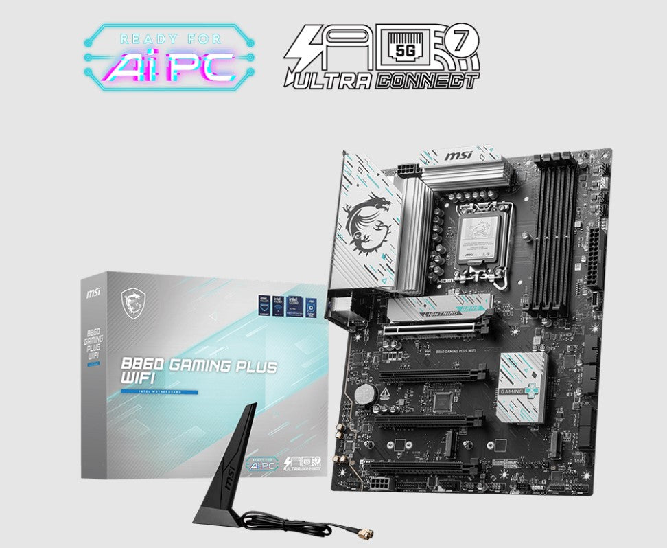 MSI B860 GAMING PLUS WIFI, INTEL B860, 4x DDR5 256GB, 1x HDMI, 4x PCI-E x16, 3x M.2, 4x SATA, 8x USB 2.0, Intel® Killer™ BE1750x Wi-Fi 7