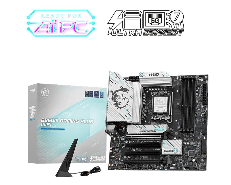 MSI B860M GAMING PLUS WIFI, INTEL B860, 4x DDR5 256GB, 1x HDMI, 4x PCI-E x16
