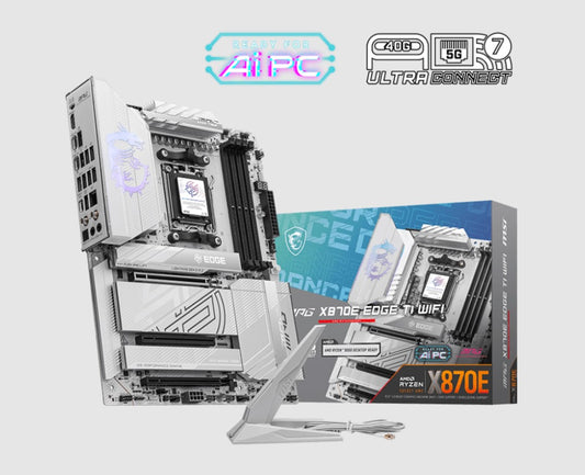 MSI MPG X870EEDGE TI WIFI, AMD AM5 ATX Motherboard 4x DDR5~256GB, 3x PCIe x16, 4x M.2, 8x USB 2.0, 4x USB-C