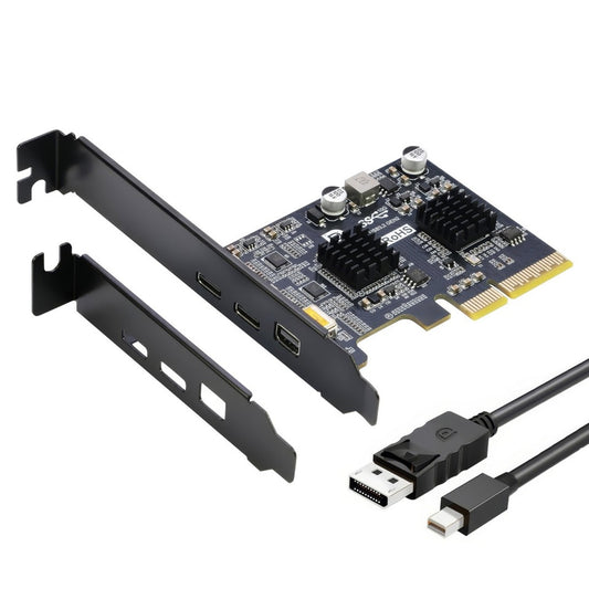 Simplecom EC365 PCIe x4 to 2-Port USB 3.2 Gen II Type-C with Mini DisplayPort