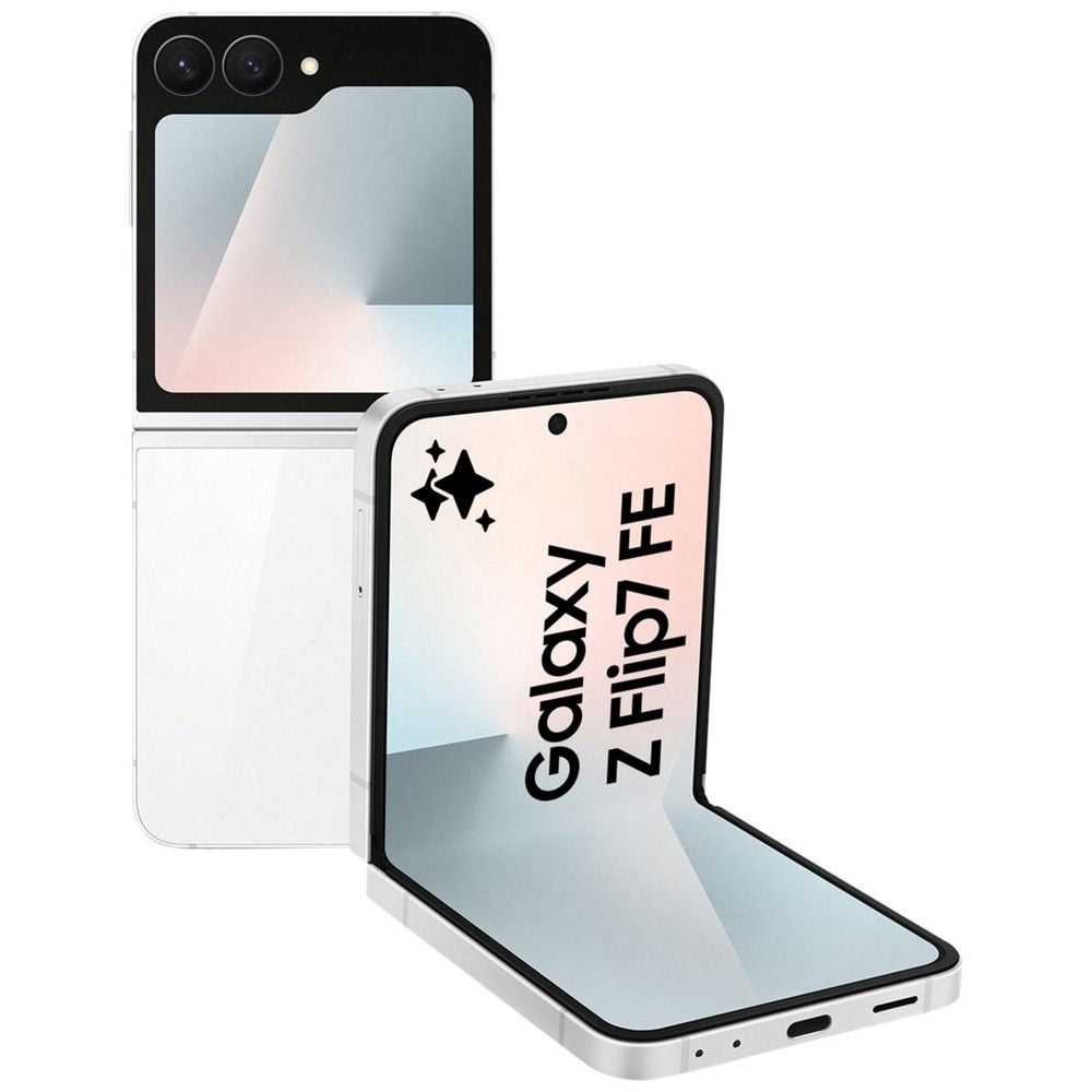 Samsung Galaxy Z Flip7 FE 5G 128GB - White *AU STOCK*, 6.7', Full HD+, 120Hz, 8GB/128GB, 50MP/10MP, Single+ eSIM, 4000mAh, 2 Years Warranty