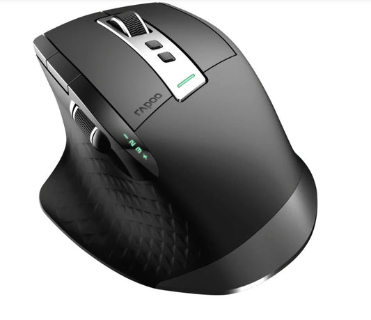 RAPOO MT750PLUS Multi-Mode Wireless Ergonomic Mouse - 800-4000 DPI Sensor Bluetooth 5.0 and 2.4 GHz